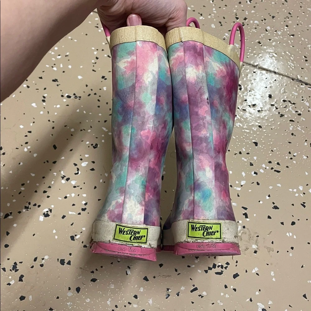 🖤5/$25 fits 5 womens Colorful Tie Dye pink Rain Boots western chief